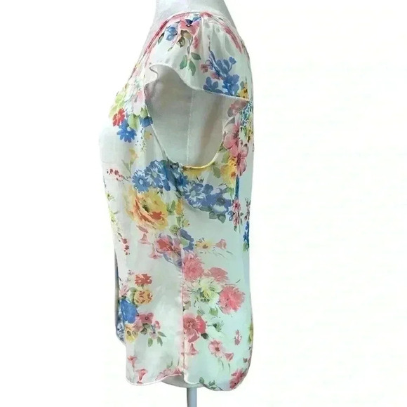 A’Gaci Floral Studded Sheer Blouse Size M - Picture 2 of 6